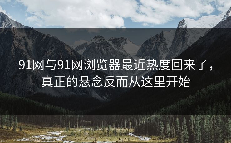 91网与91网浏览器最近热度回来了，真正的悬念反而从这里开始